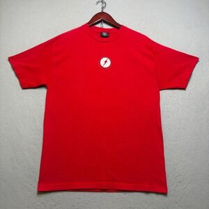 Lightning Bolt T-Shirt Mens Large Red Vintage 90s Surf Graphic Embroidered Tee